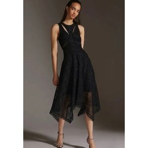 Anthropologie Embroidered Lace Cutout Maxi Dress